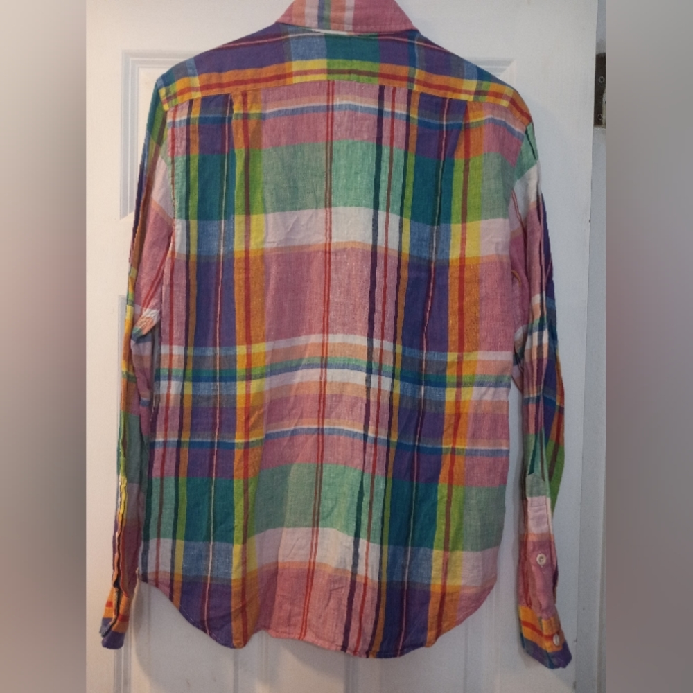 Polo Ralph Lauren Linen Madras Shirt sz S unisex - Picture 2 of 6